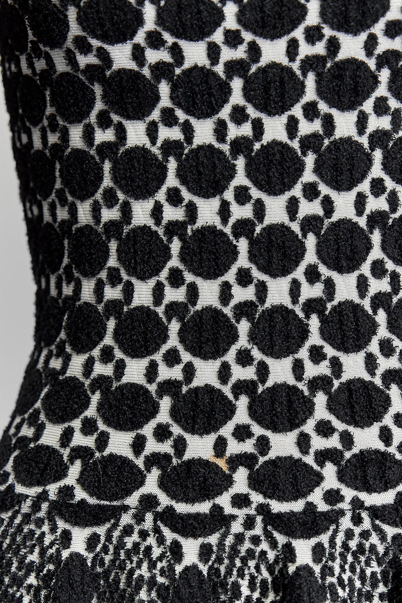 Alaia Longsleeve Black / White Printed Dress 36