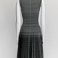 Alaia Pleated Black & White Jacquard Wool Blend Dress 38