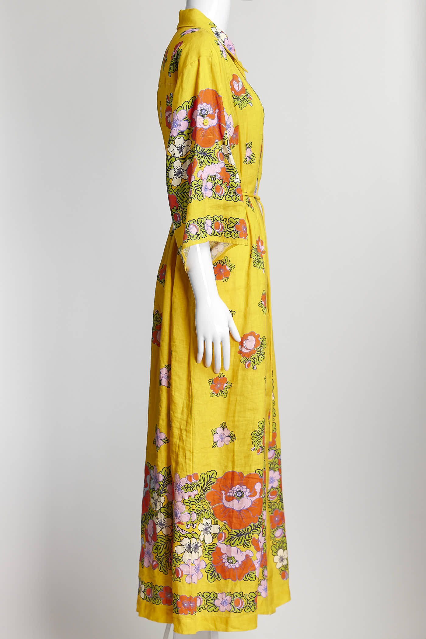 Alémais Belted Floral Linen Shirt Dress 10