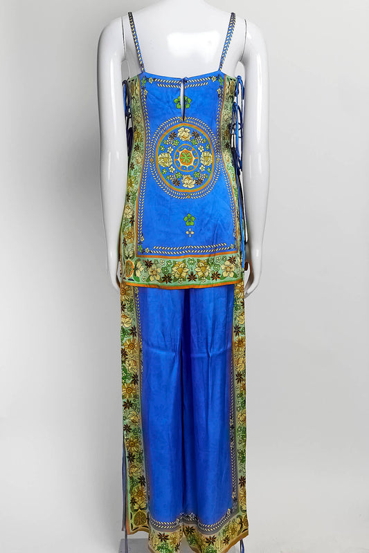 Alemais Blue Patterned Top/ Pant Set US2