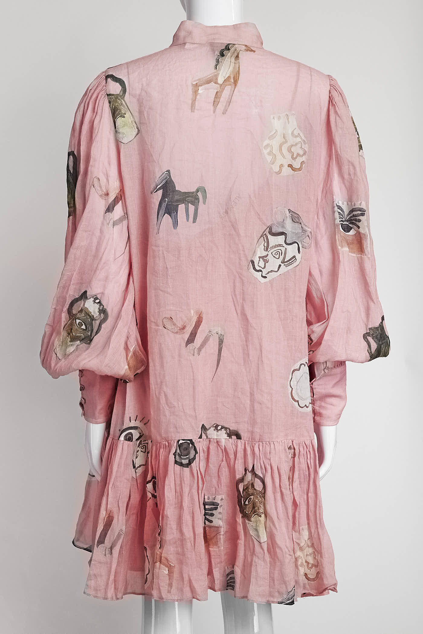 Alemais Pink Cleo Smock Mini Dress 12