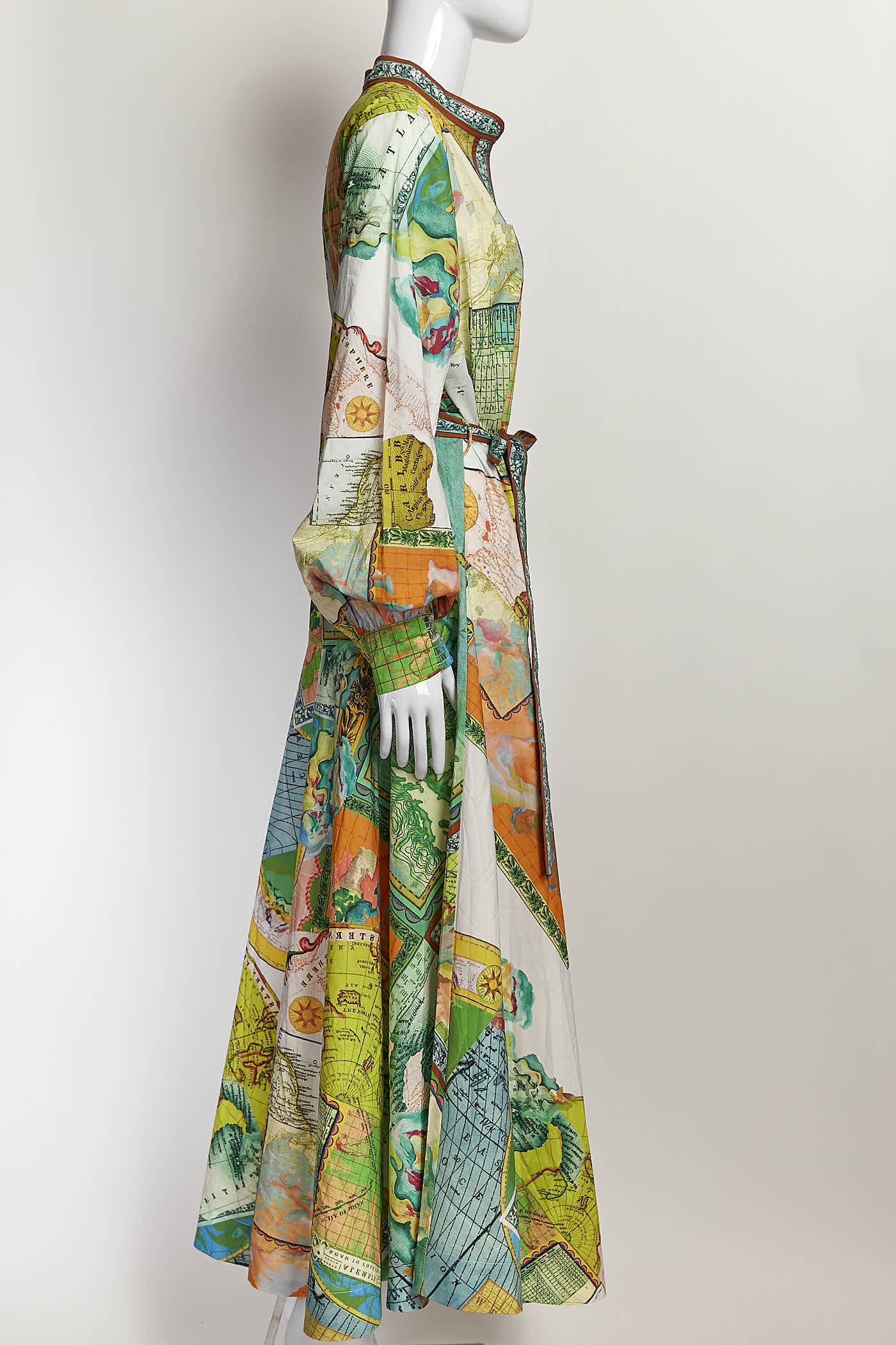 Alemais atlas Map Printed Button Up Dress 4