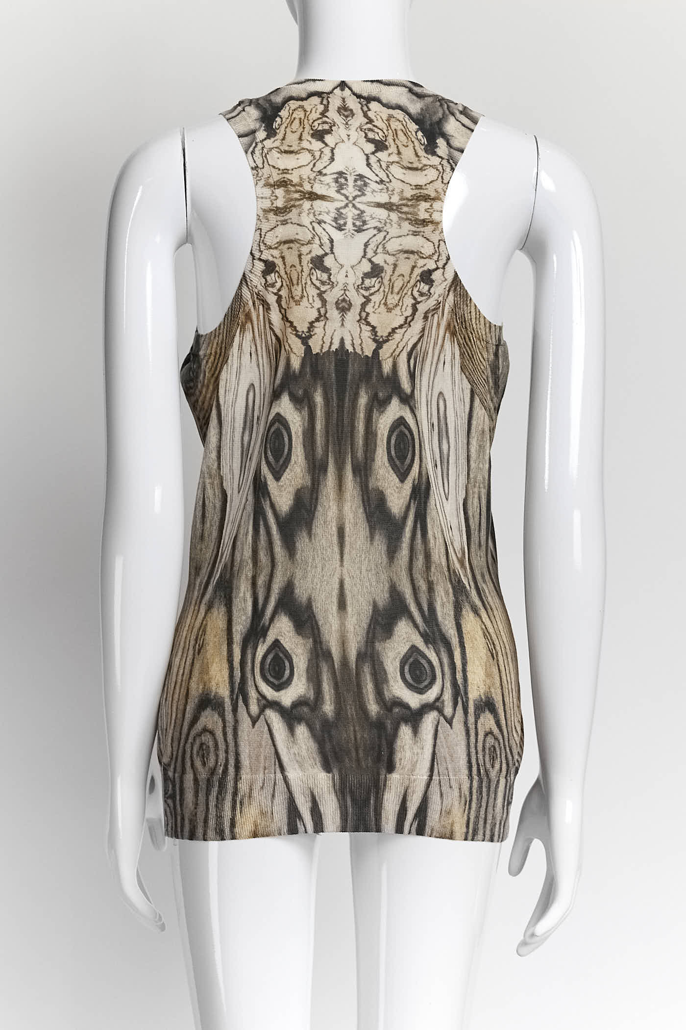 Alexander McQueen Beige Patterned Kint Tank Top L
