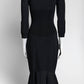Alexander McQueen Black Kint with Lace Detail Dress L