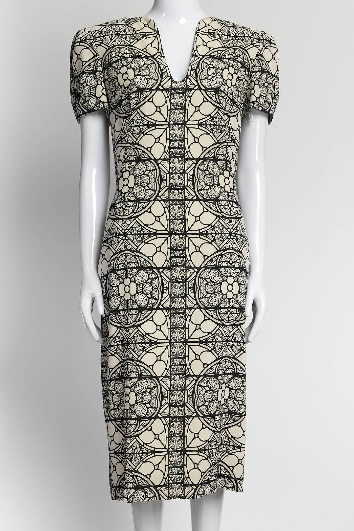 Alexander McQueen Black/White Patterned Dress 44