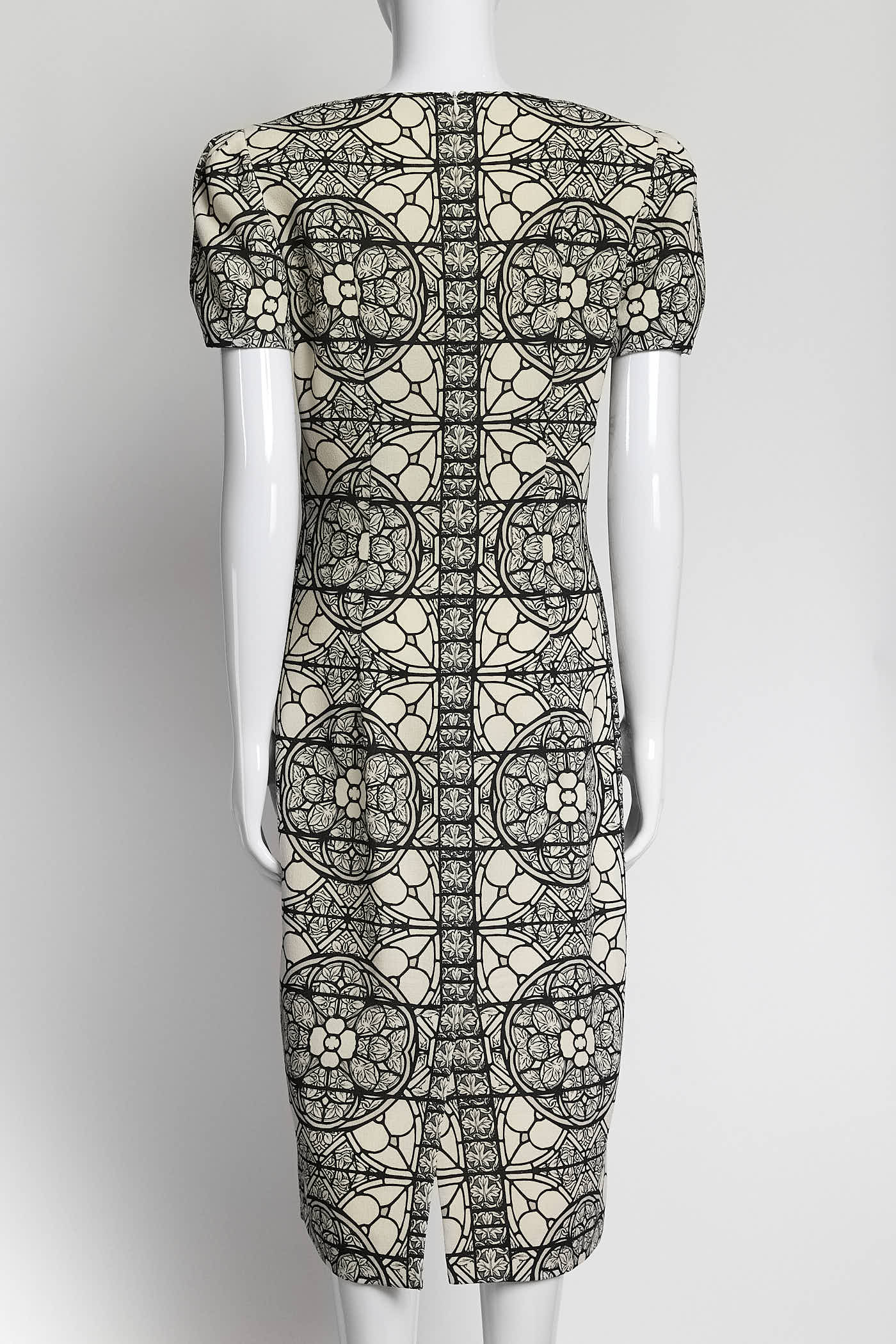 Alexander McQueen Black/White Patterned Dress 44