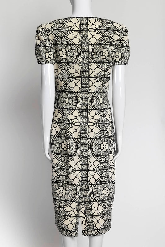 Alexander McQueen Black/White Patterned Dress 44