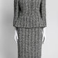 Alexander McQueen Black/White Tweed Suit Blazer/Skirt 42