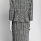 Alexander McQueen Black/White Tweed Suit Blazer/Skirt 42