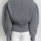 Alexander McQueen Orchid Intarsia Cocoon Sleeve Crop Wool Sweater L