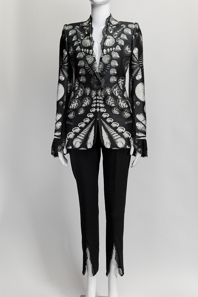 Alexander McQueen Seashell Print Blazer/Pants IT38