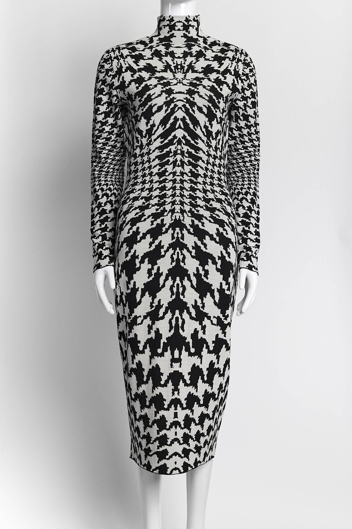 Alexander McQueen The Horn Of Plenty  Black/White Kint Dress M