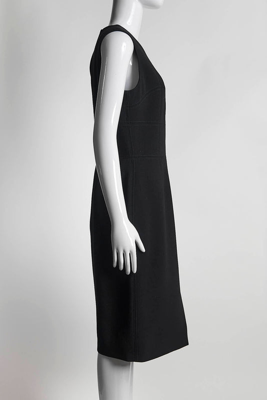 Alexander Mcqueen Black Sleeveless Structured Dress 44