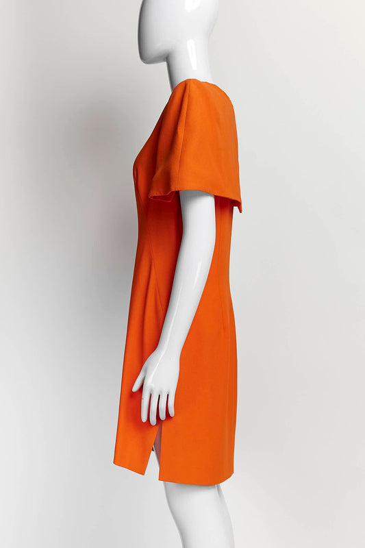 Alexandre McQueen Orange Red Short-sleeved Dress 44