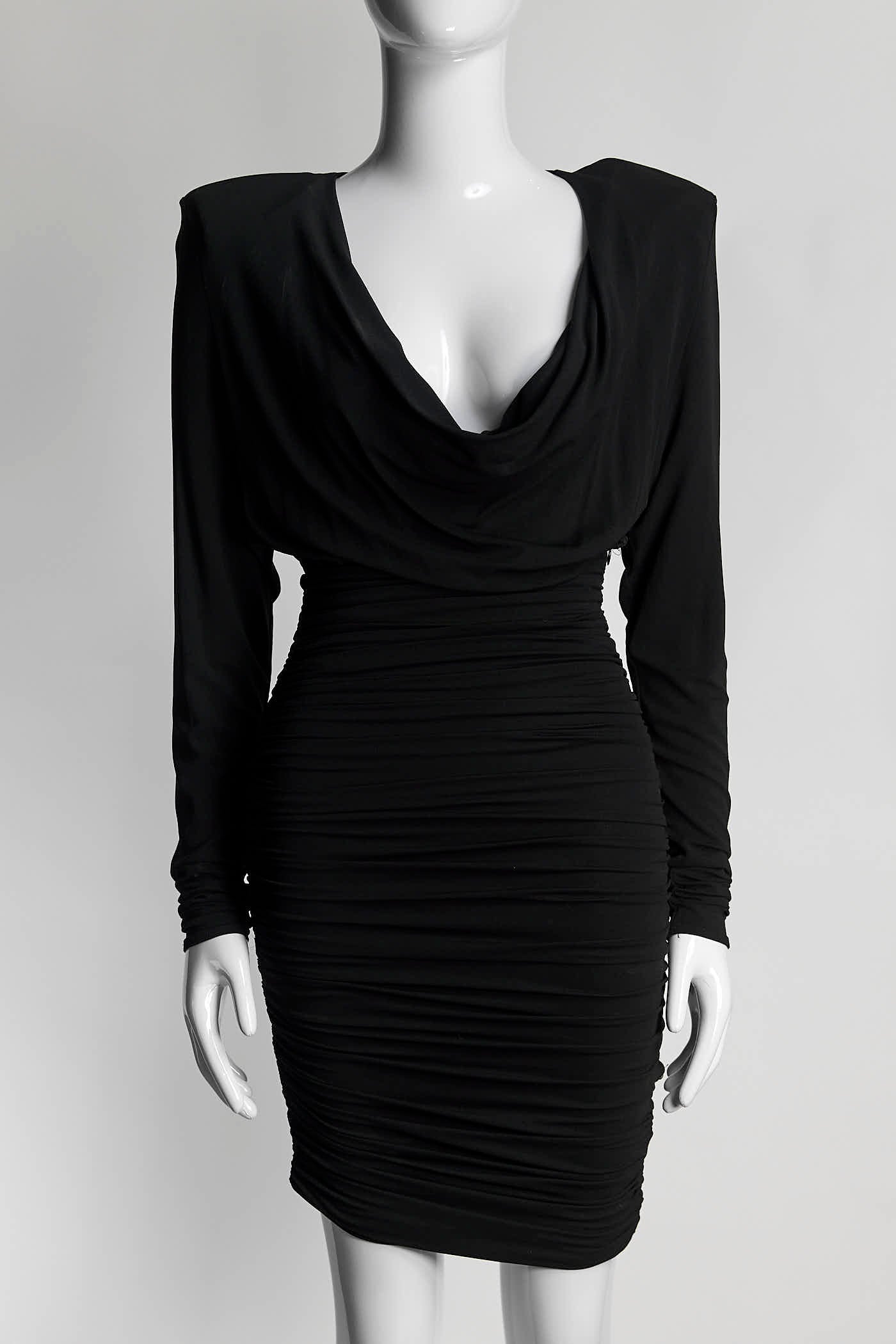 Alexandre Vauthier Black Draped Evening Dress 34