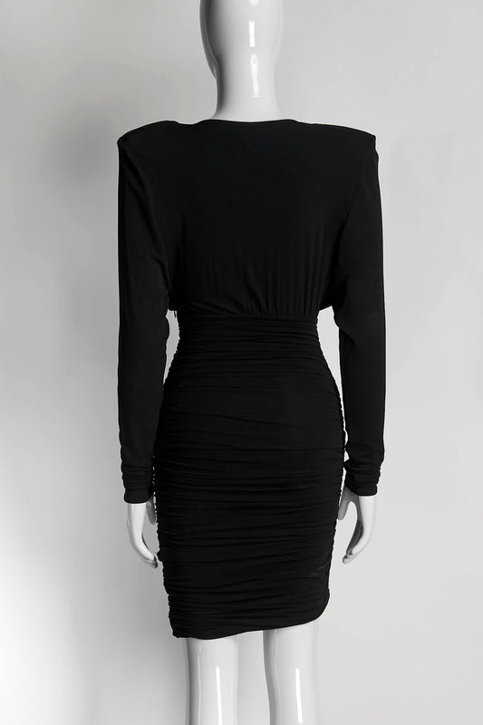 Alexandre Vauthier Black Draped Evening Dress 34