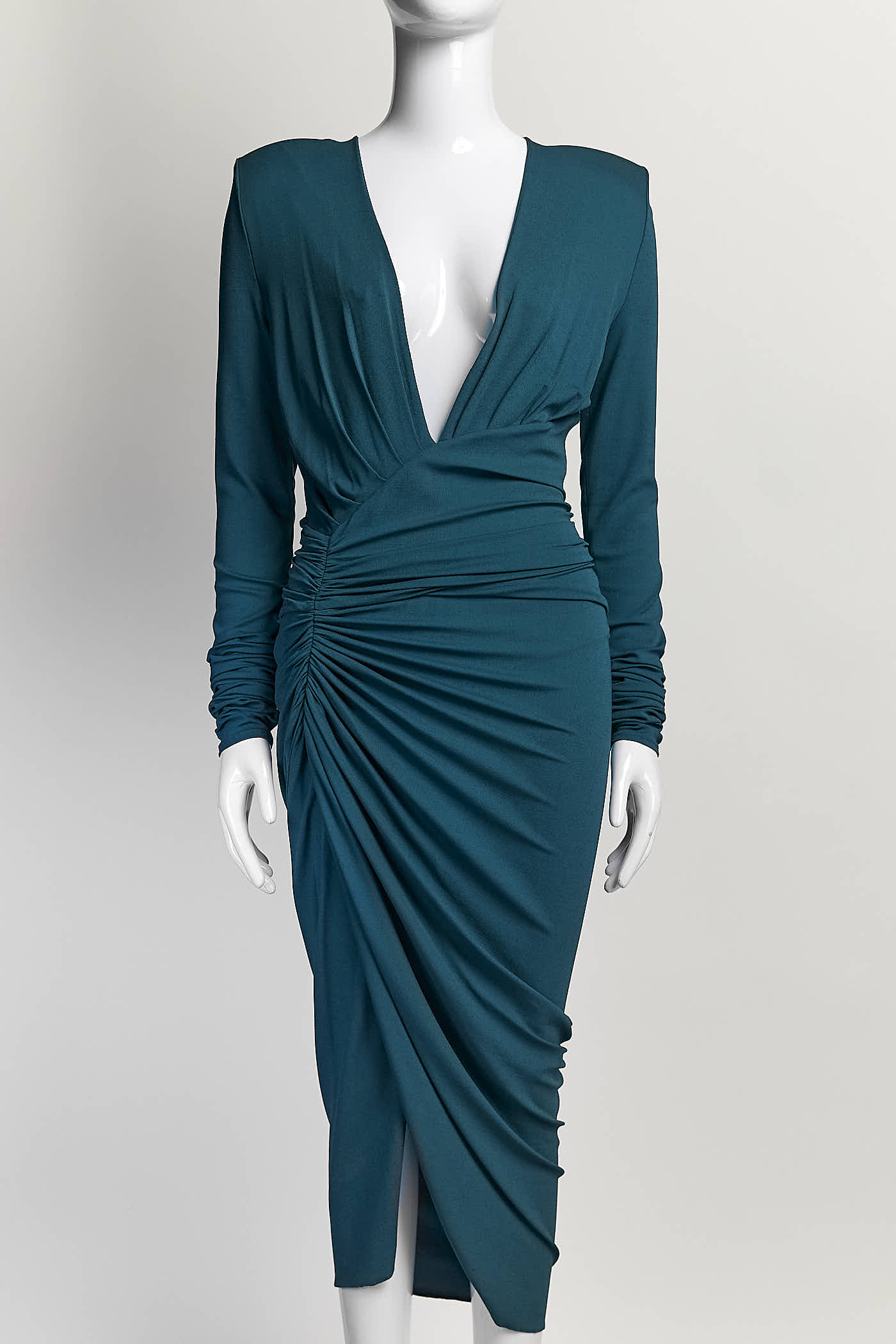 Alexandre Vauthier Cobalt Ruched Dress 42
