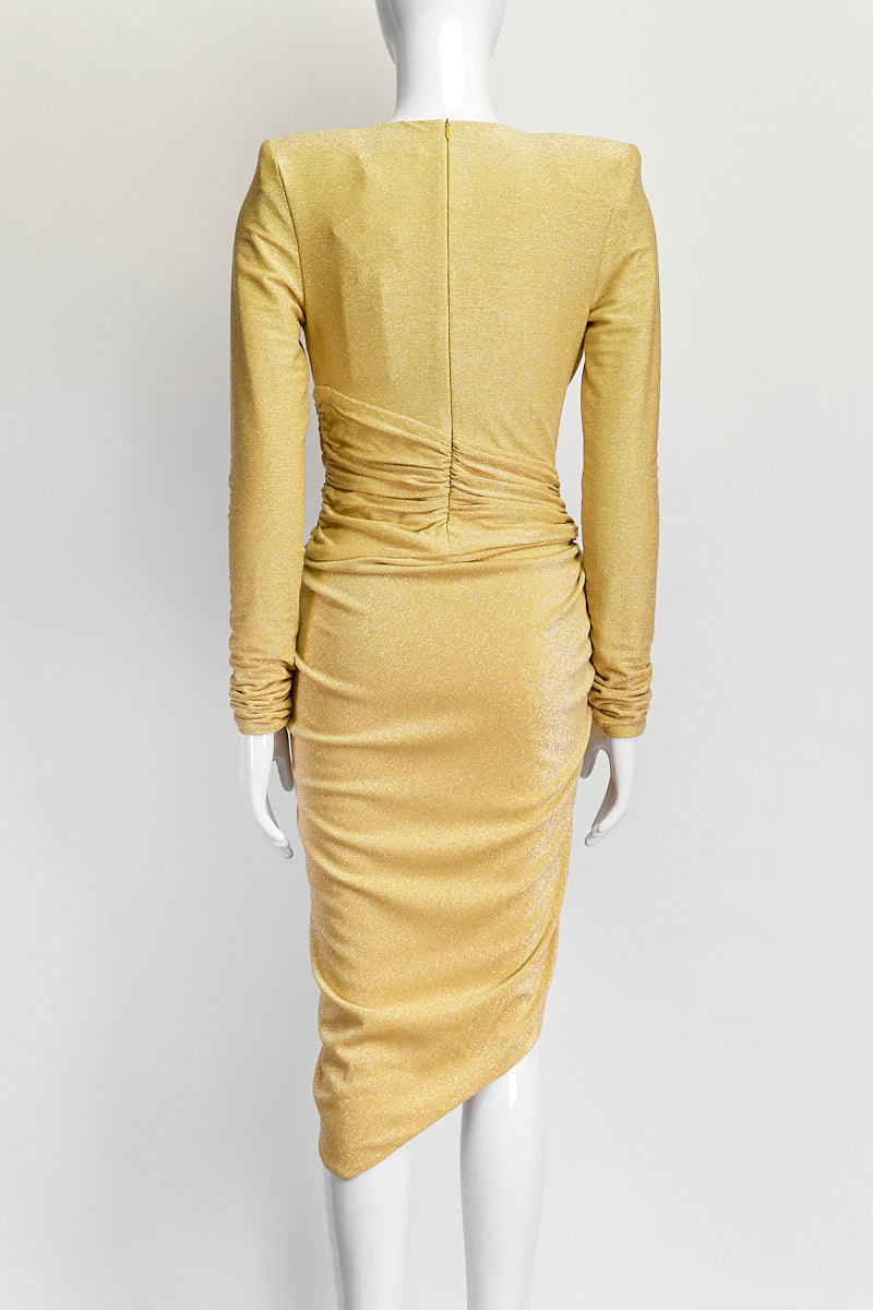 Alexandre Vauthier Gold Jersey Dress US 6