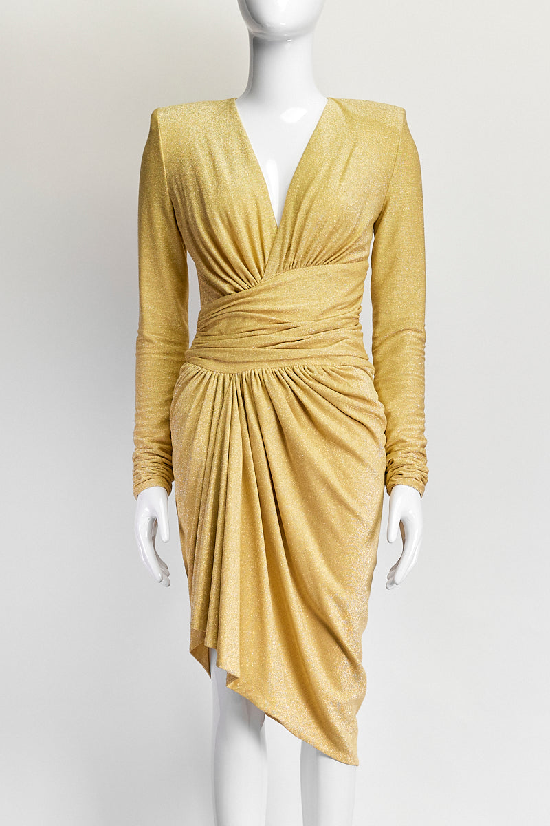 Alexandre Vauthier Gold Jersey Dress US 6