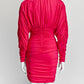 Alexandre Vauthier Pink Plunge-neck Ruched Jersey Dress