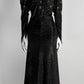 Attico Galaxy Black Long Dress