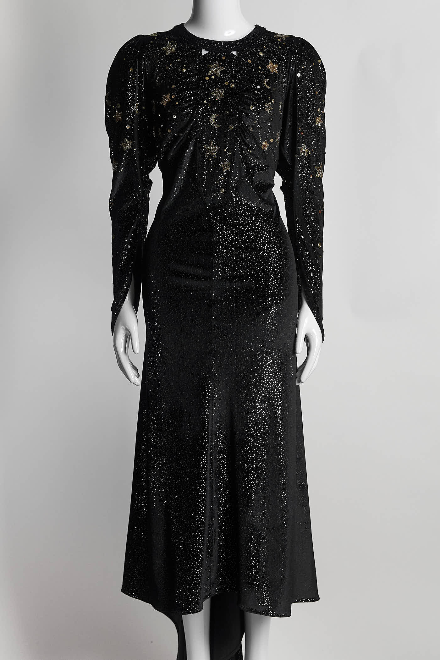 Attico Galaxy Black Long Dress