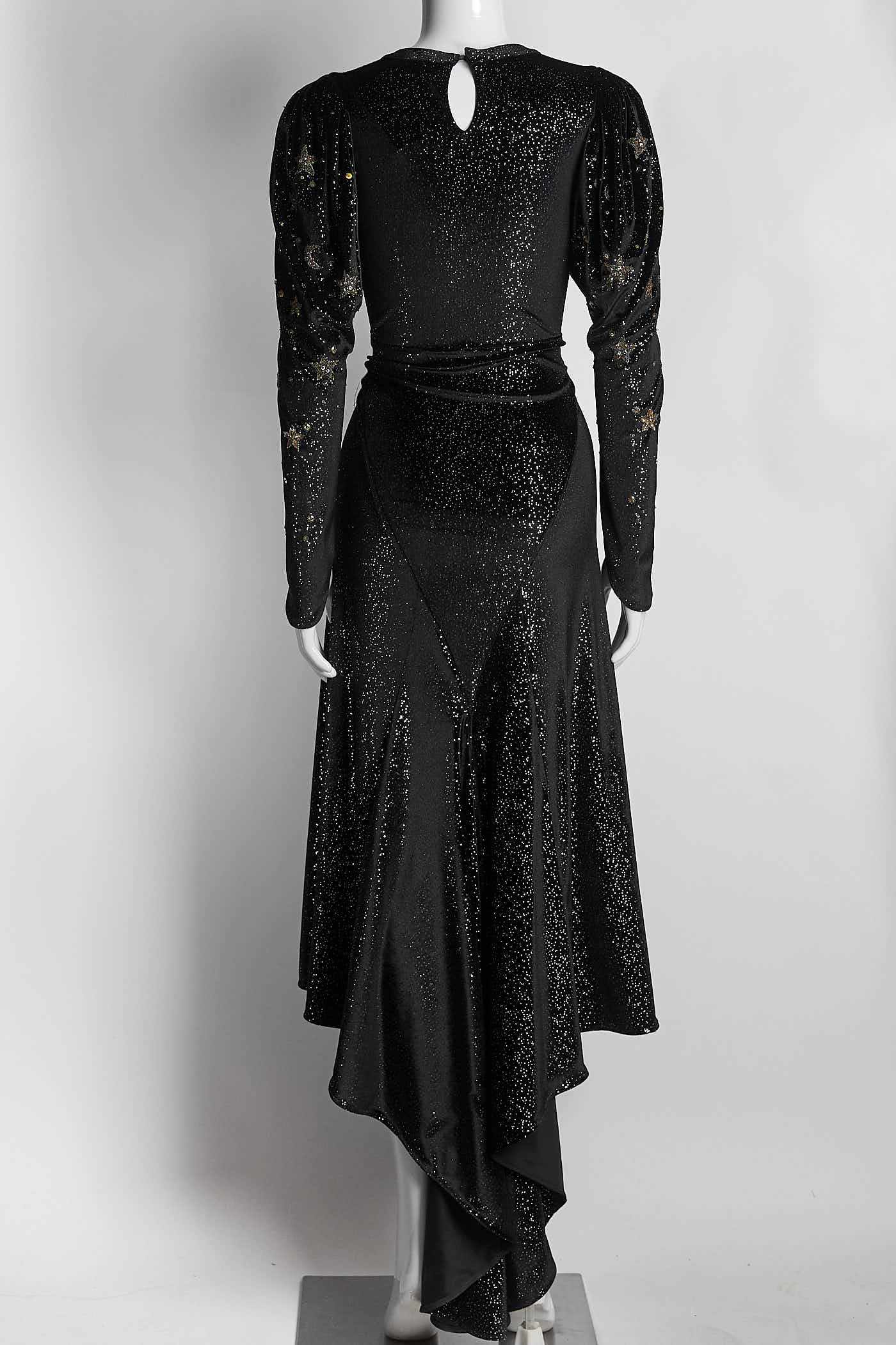 Attico Galaxy Black Long Dress