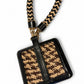 burberry rare black leather and woven straw wristlet bag