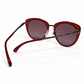 CHANEL RED/GUN METAL CAT EYE SUNGLASSES