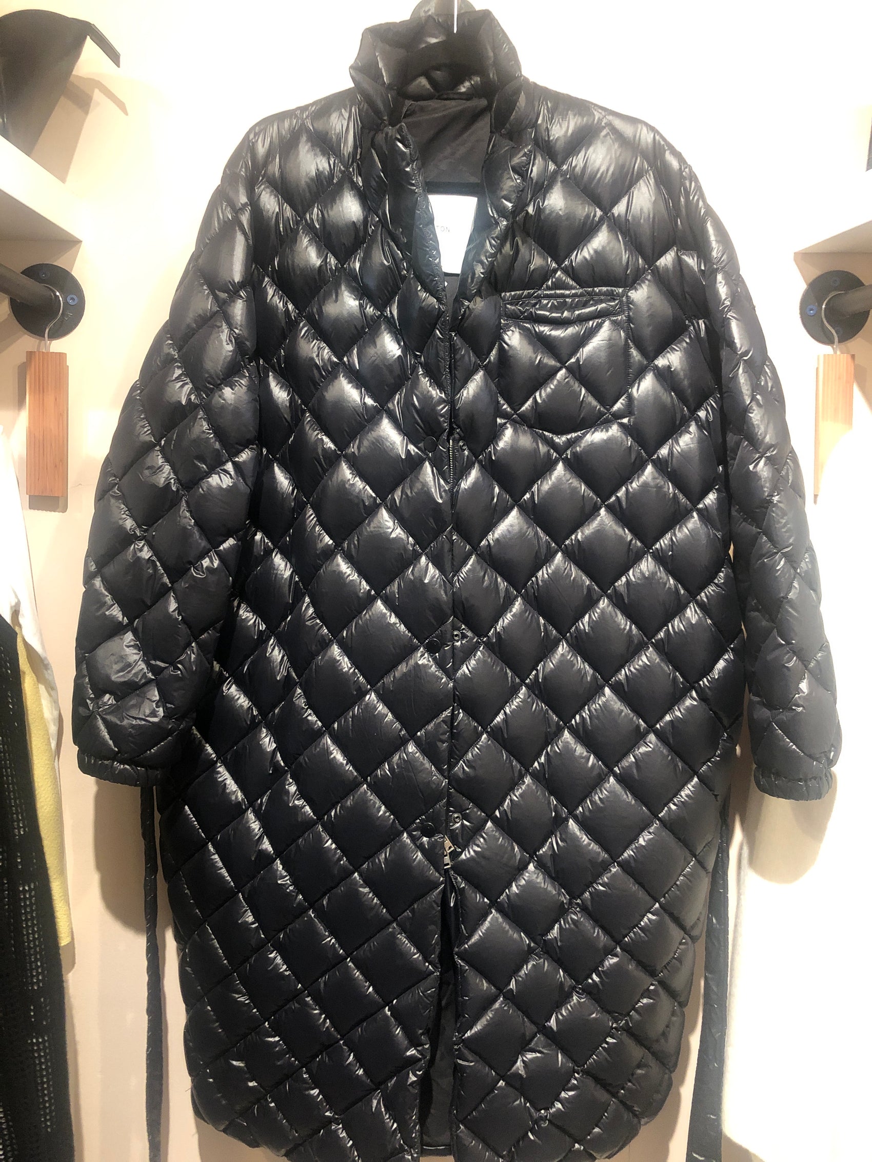 Luxton black long puffer coat