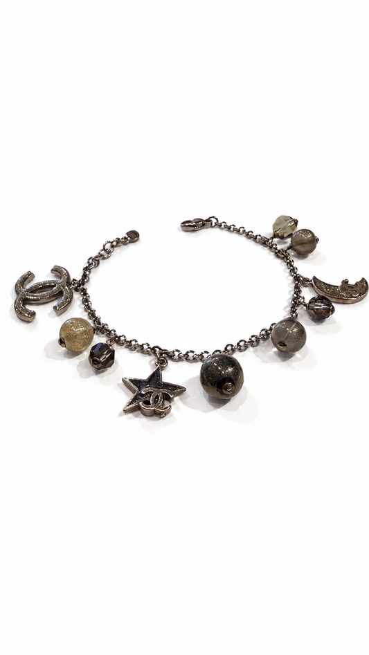 Chanel Star & Moon Charm Bracelet with Logo