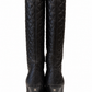 CHANEL BLACK QUILTED BOOTS - SIZE 39