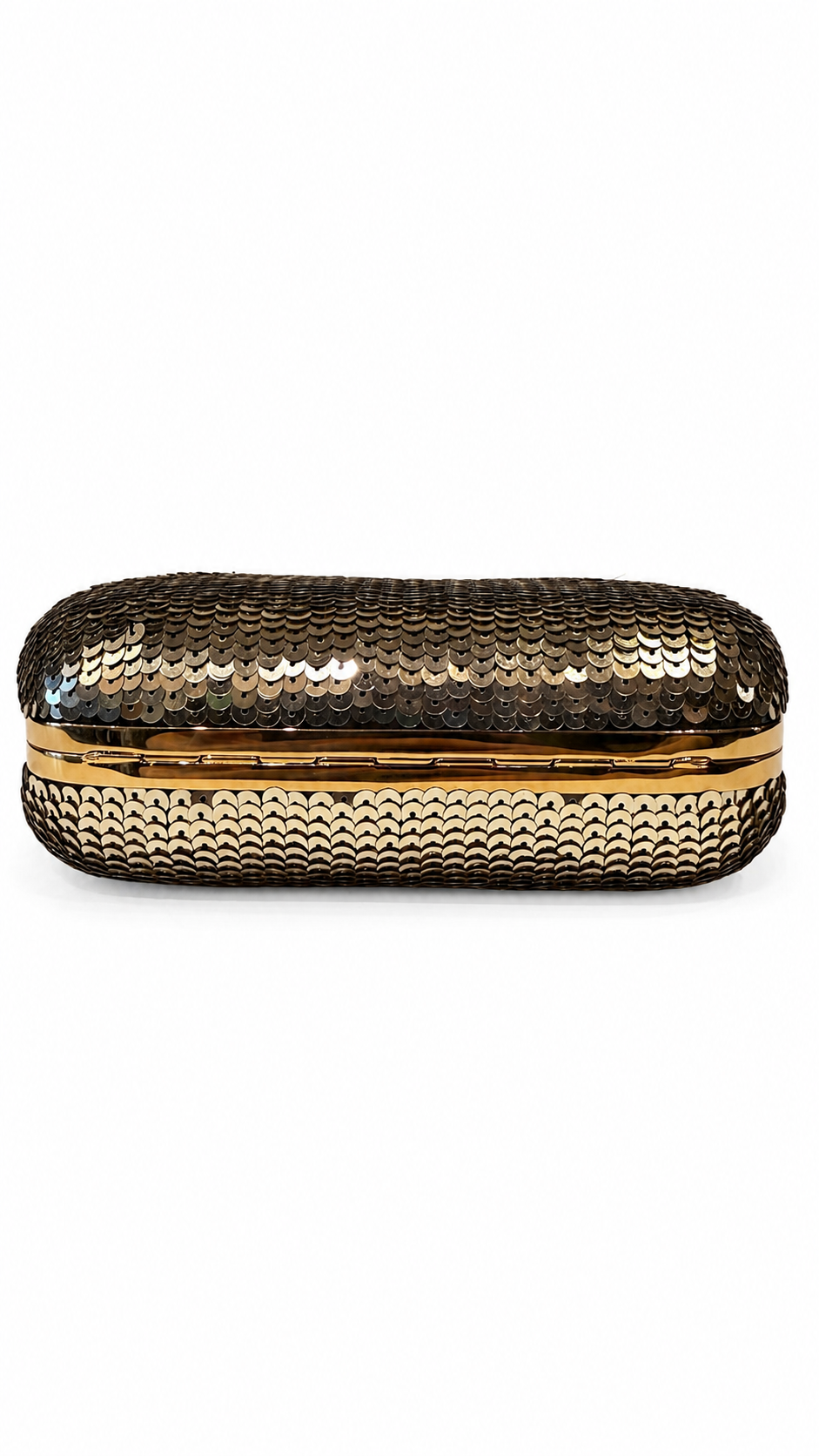 Alexander Mcqueen Gold Sequin and Crystal Skull Clutch