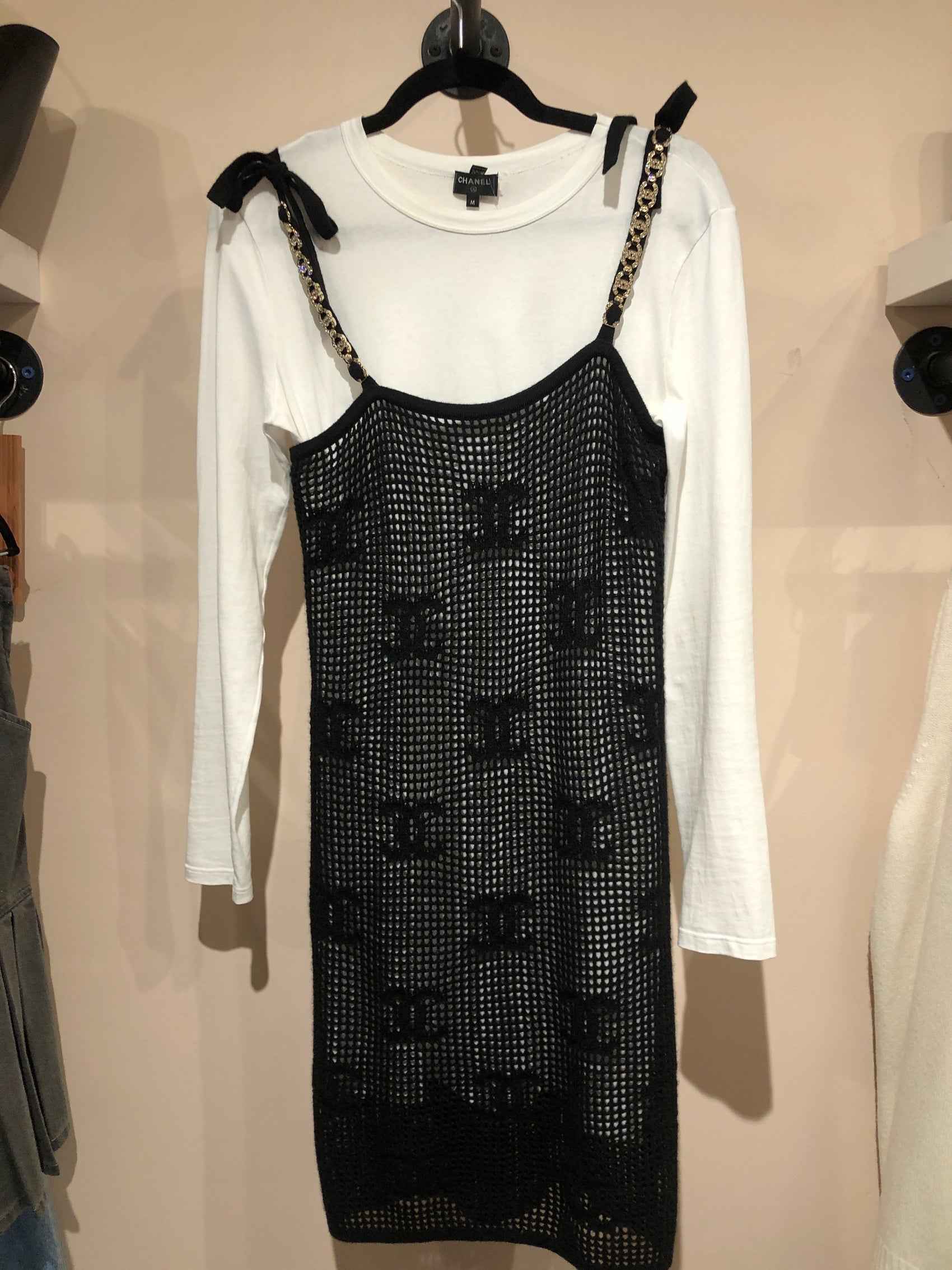 Chanel mesh dress and whiteb