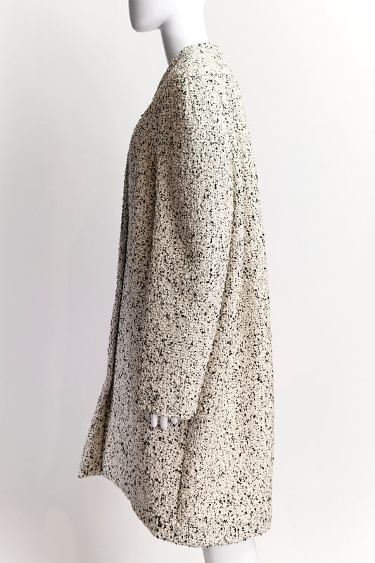 BALENCIAGA WHITE/BLACK TWEED COAT IT44