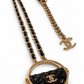 Chanel 2023 Leather & Resin Quilted Flap Bag Pendant Necklace