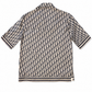 Christian Dior Navy Blue/White Jacquard Silk Shirt 37