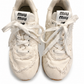 MIU MIU X NEW BALANCE WHITE DISTRESSED SNEAKERS - SIZE 38