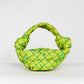 BOTTEGA VENETA GREEN WOVEN EMBROIDERED JODIE BAG
