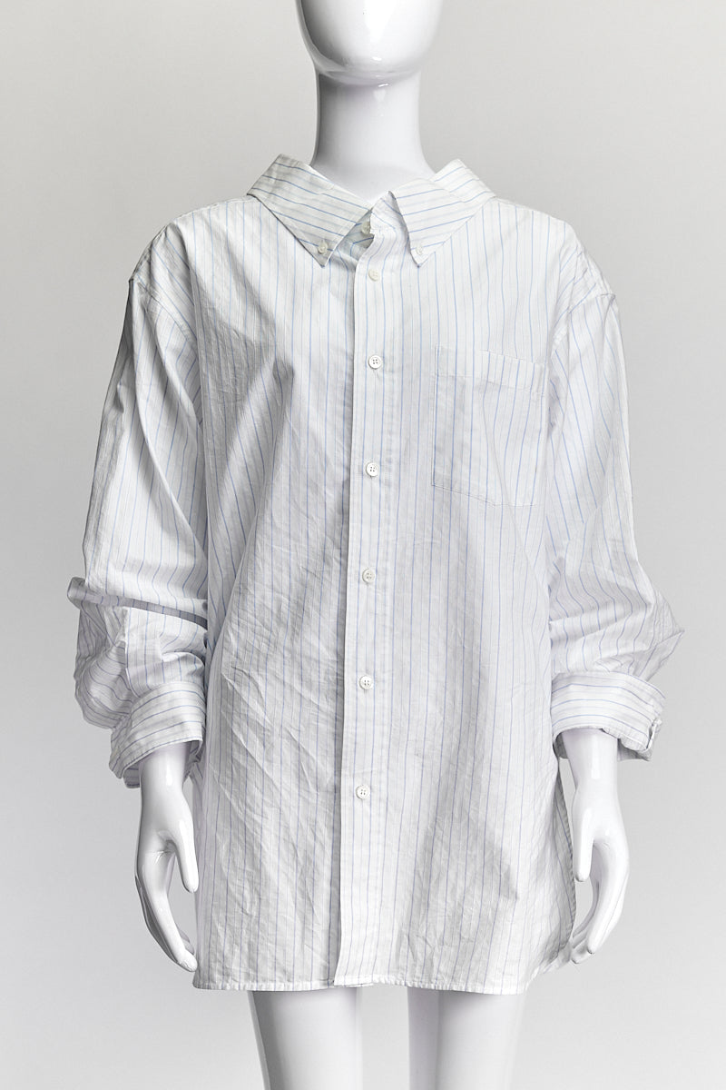 Balenciaga Blue Striped Blouse IT 38