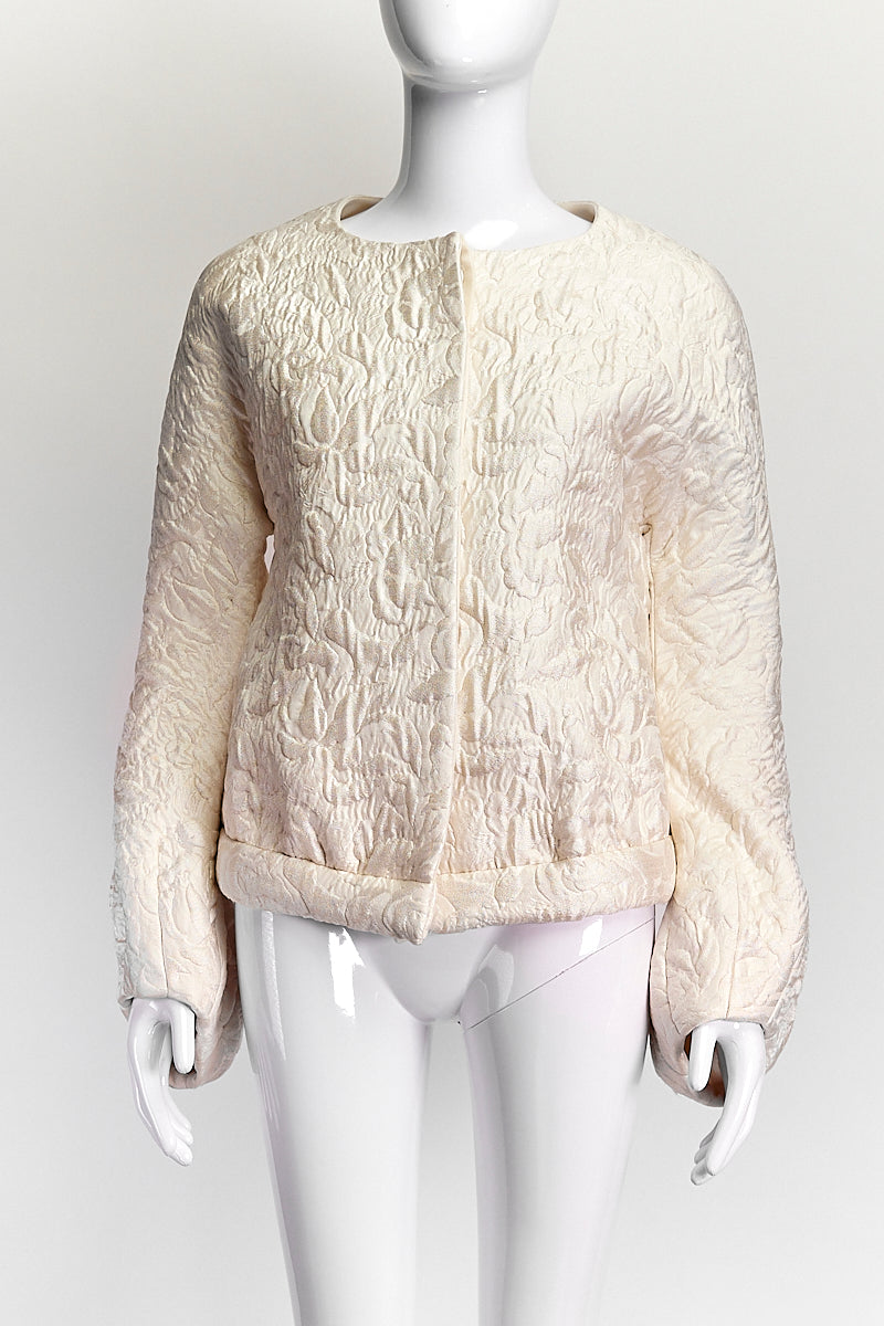 Balenciaga Cream Jacquard Jacket IT 38