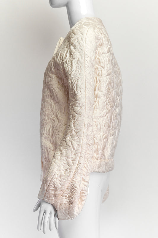 Balenciaga Cream Jacquard Jacket IT 38