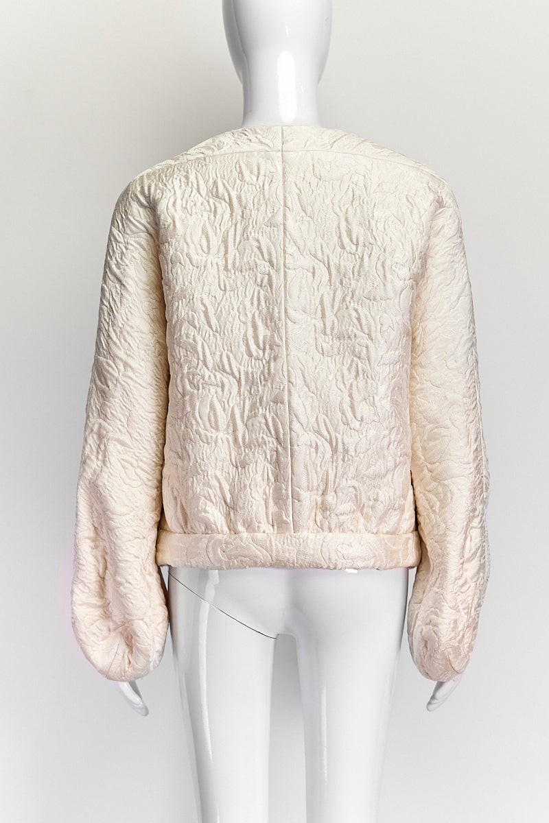 Balenciaga Cream Jacquard Jacket IT 38