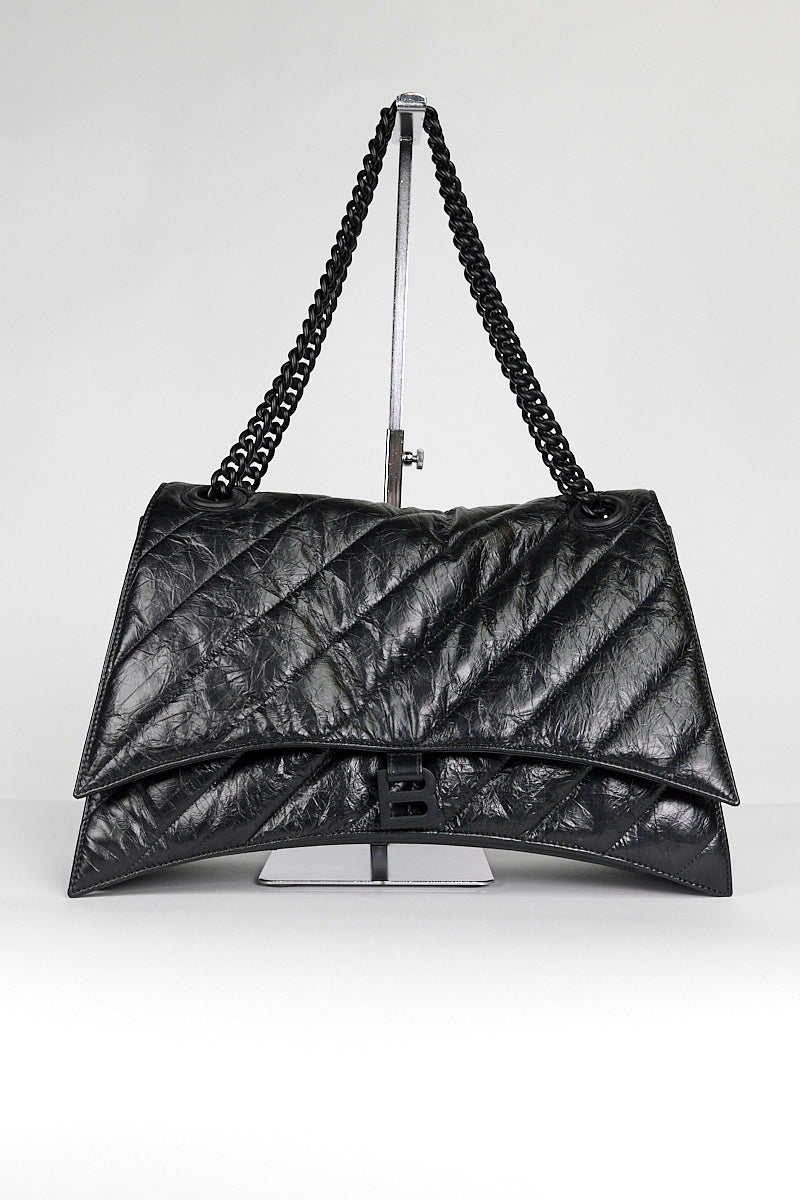 Balenciaga Crush Chain Bag Quilted in Black