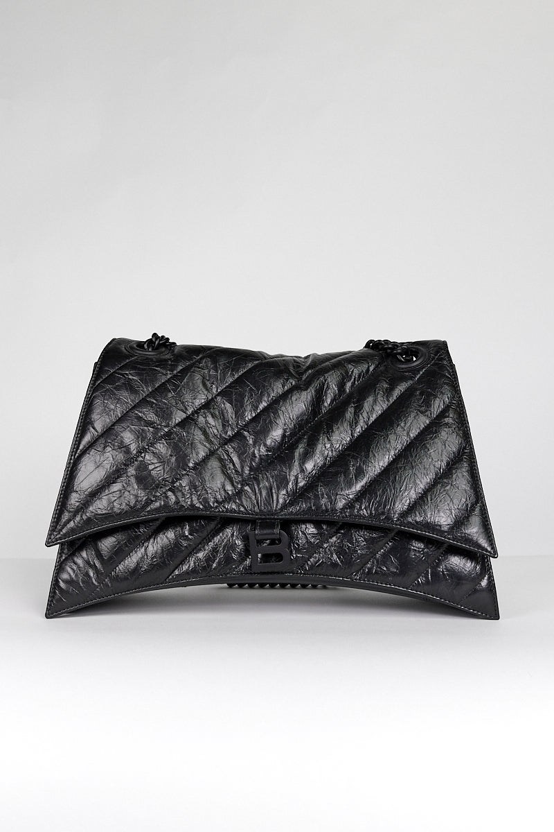 Balenciaga Crush Chain Bag Quilted in Black