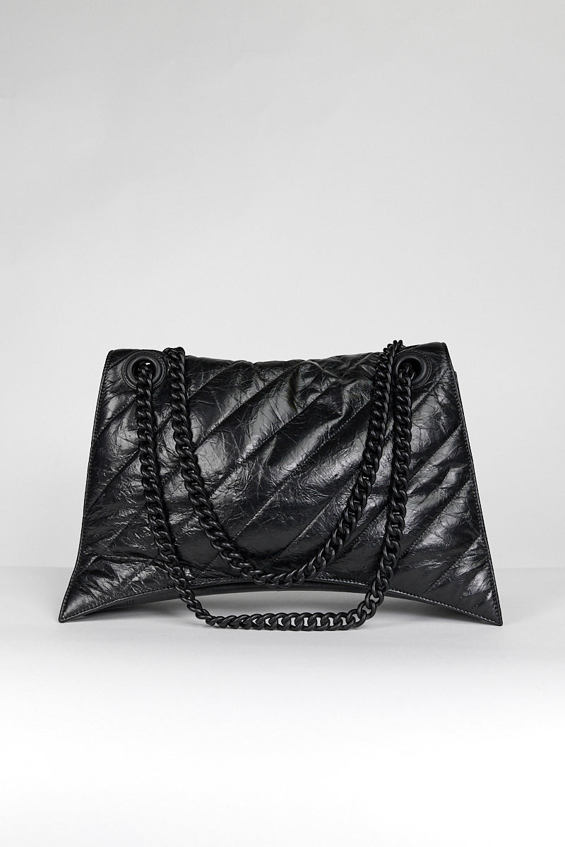 Balenciaga Crush Chain Bag Quilted in Black