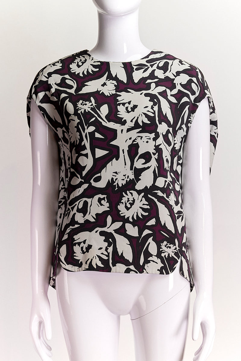 Balenciaga Floral Printed Silk Blouse IT38