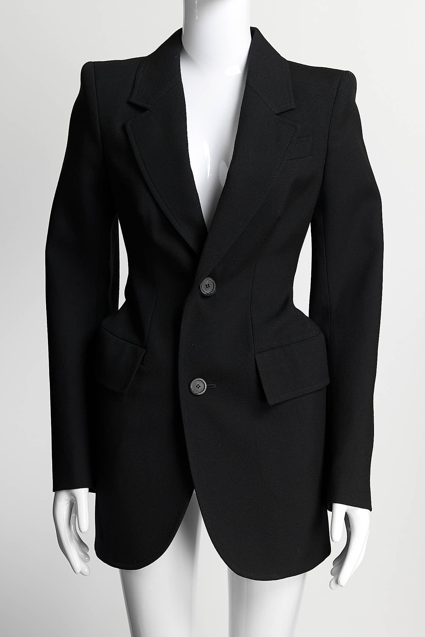 Balenciaga Hourglass Black Blazer 34