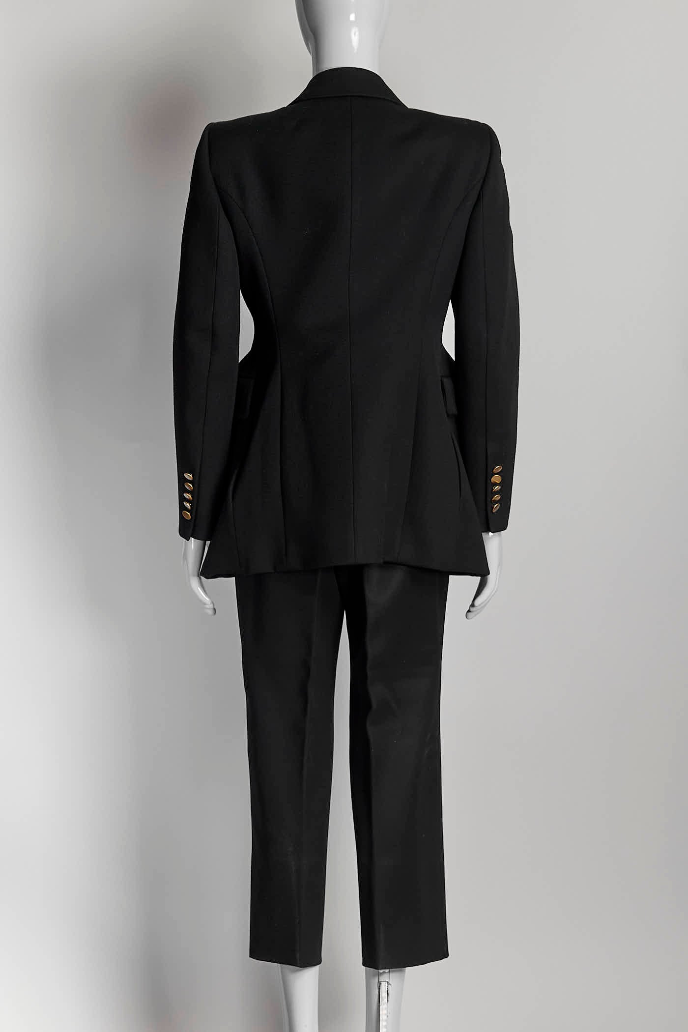 Balenciaga Hourglass Black Blazer/Trouser Suit 38