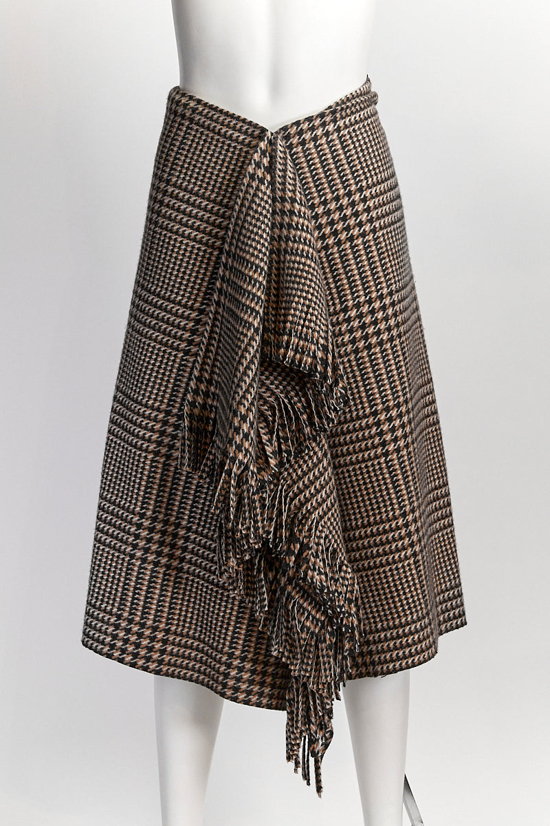 Balenciaga Wool Houndstooth Skirt IT38